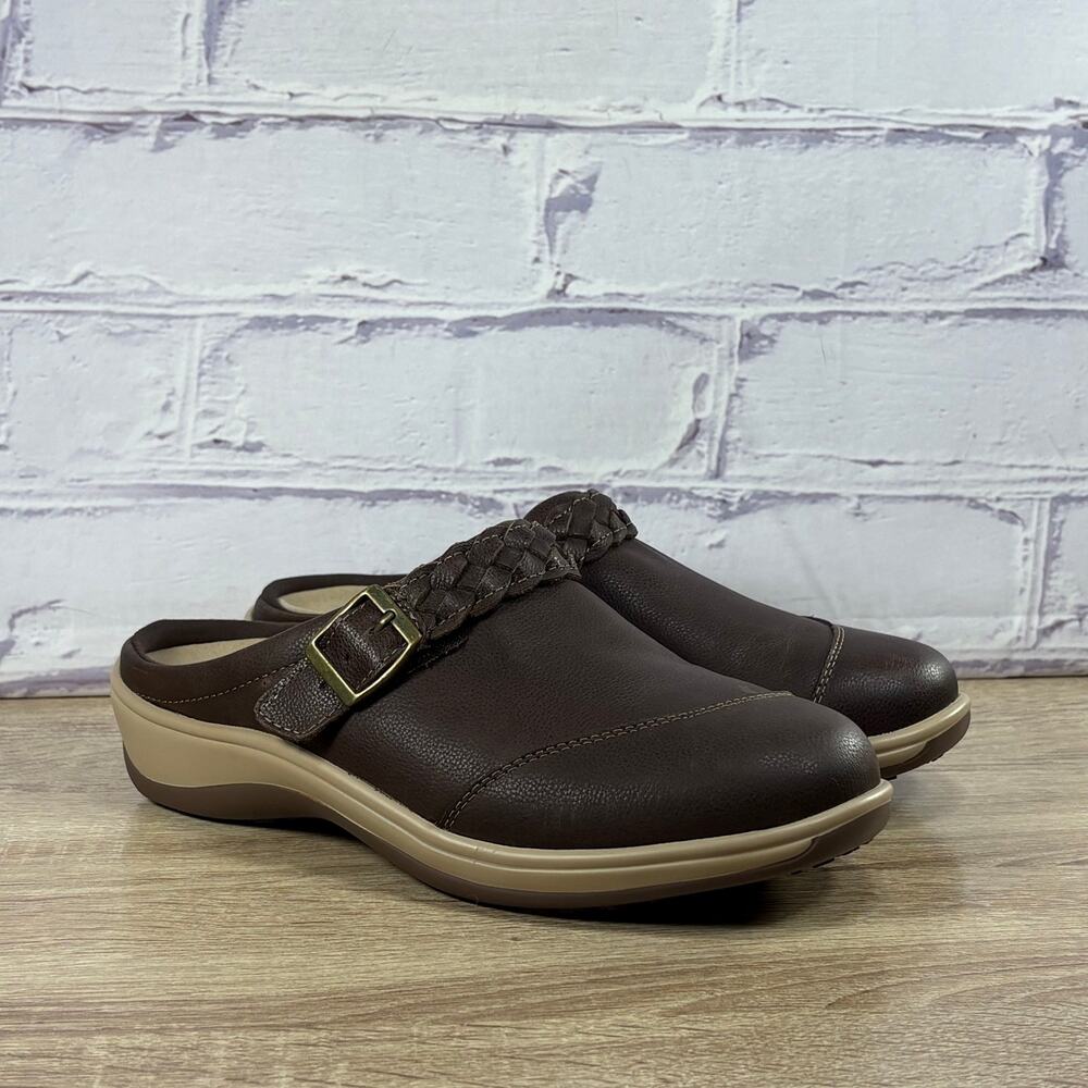 Orthofeet Irma 72012 Brown Slip On Comfort Shoes Women's Size 6.5 B Mules Clogs